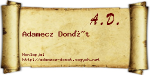Adamecz Donát névjegykártya
